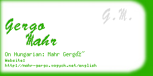 gergo mahr business card